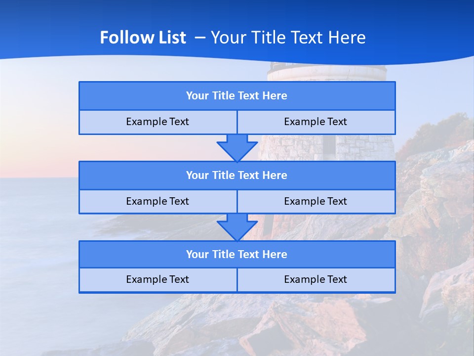 A Lighthouse On A Rocky Shore With The Ocean In The Background PowerPoint Template