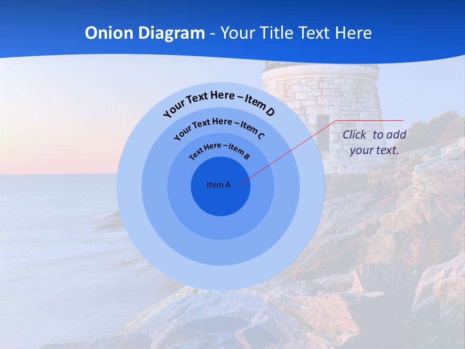 A Lighthouse On A Rocky Shore With The Ocean In The Background PowerPoint Template