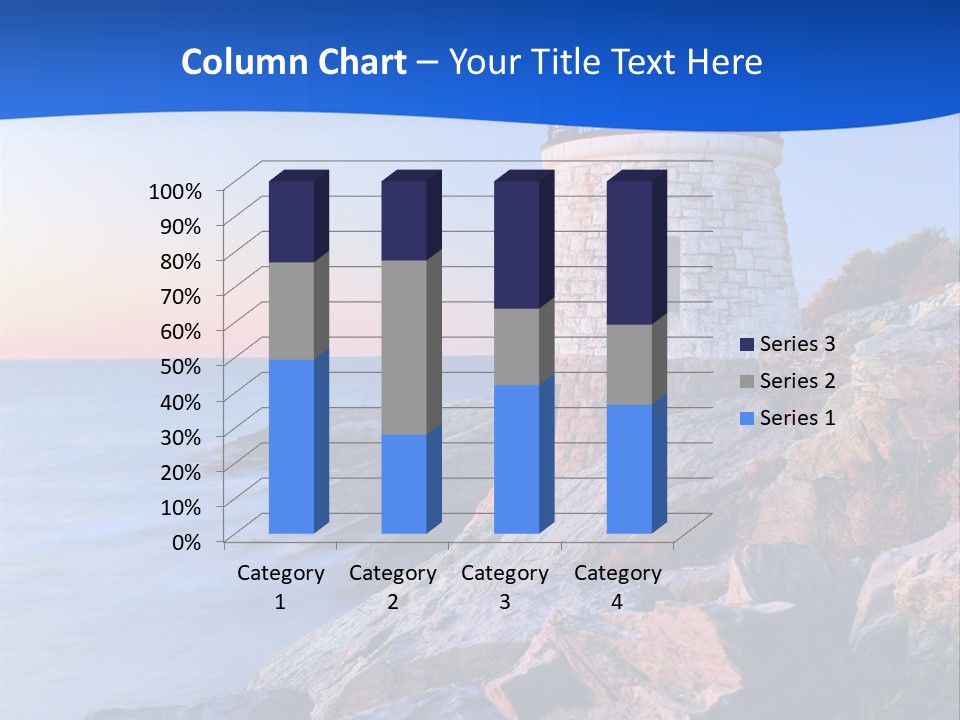 A Lighthouse On A Rocky Shore With The Ocean In The Background PowerPoint Template