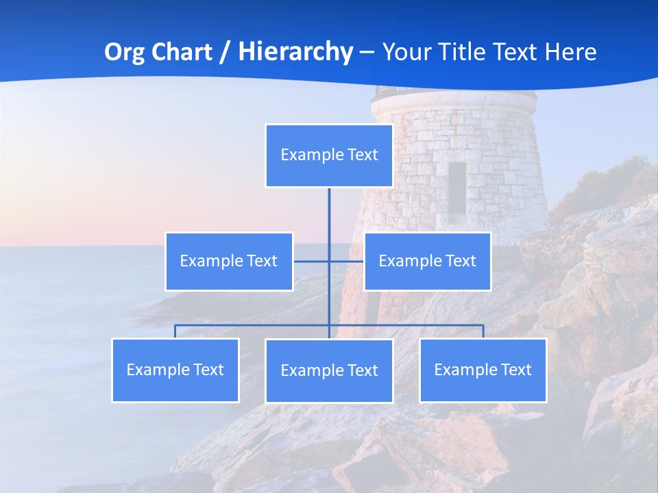 A Lighthouse On A Rocky Shore With The Ocean In The Background PowerPoint Template