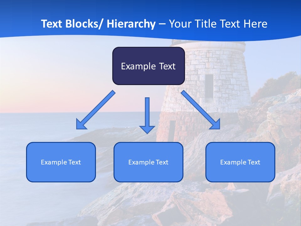 A Lighthouse On A Rocky Shore With The Ocean In The Background PowerPoint Template