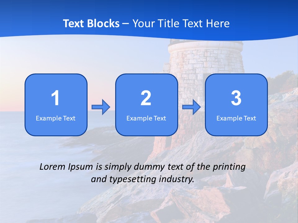 A Lighthouse On A Rocky Shore With The Ocean In The Background PowerPoint Template