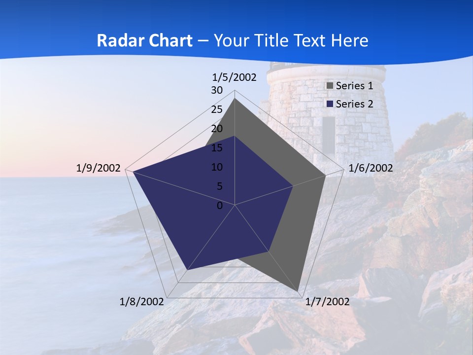 A Lighthouse On A Rocky Shore With The Ocean In The Background PowerPoint Template