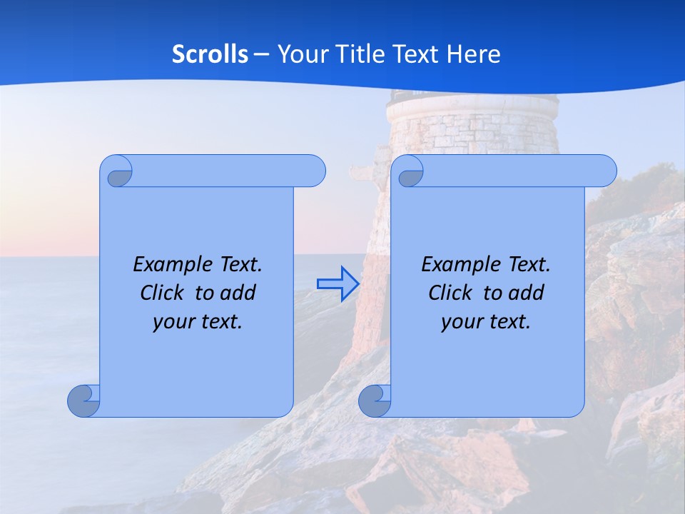 A Lighthouse On A Rocky Shore With The Ocean In The Background PowerPoint Template