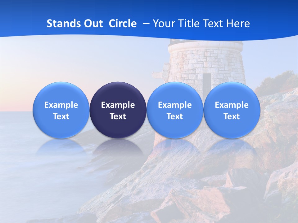 A Lighthouse On A Rocky Shore With The Ocean In The Background PowerPoint Template