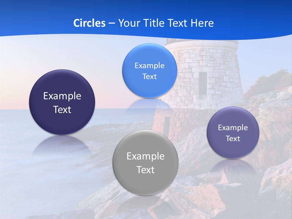 A Lighthouse On A Rocky Shore With The Ocean In The Background PowerPoint Template