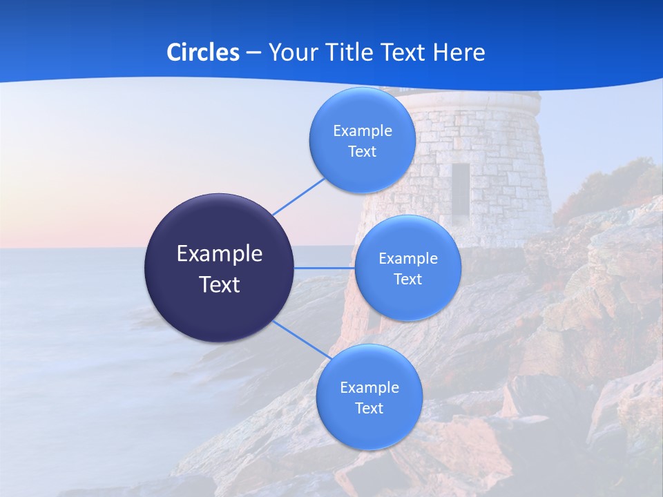 A Lighthouse On A Rocky Shore With The Ocean In The Background PowerPoint Template