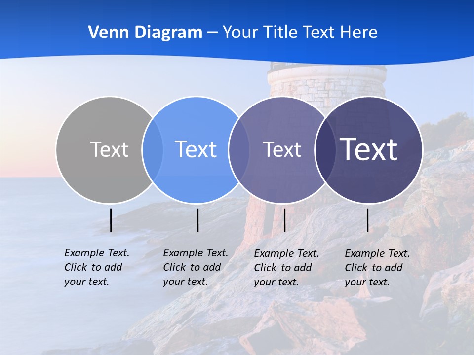 A Lighthouse On A Rocky Shore With The Ocean In The Background PowerPoint Template