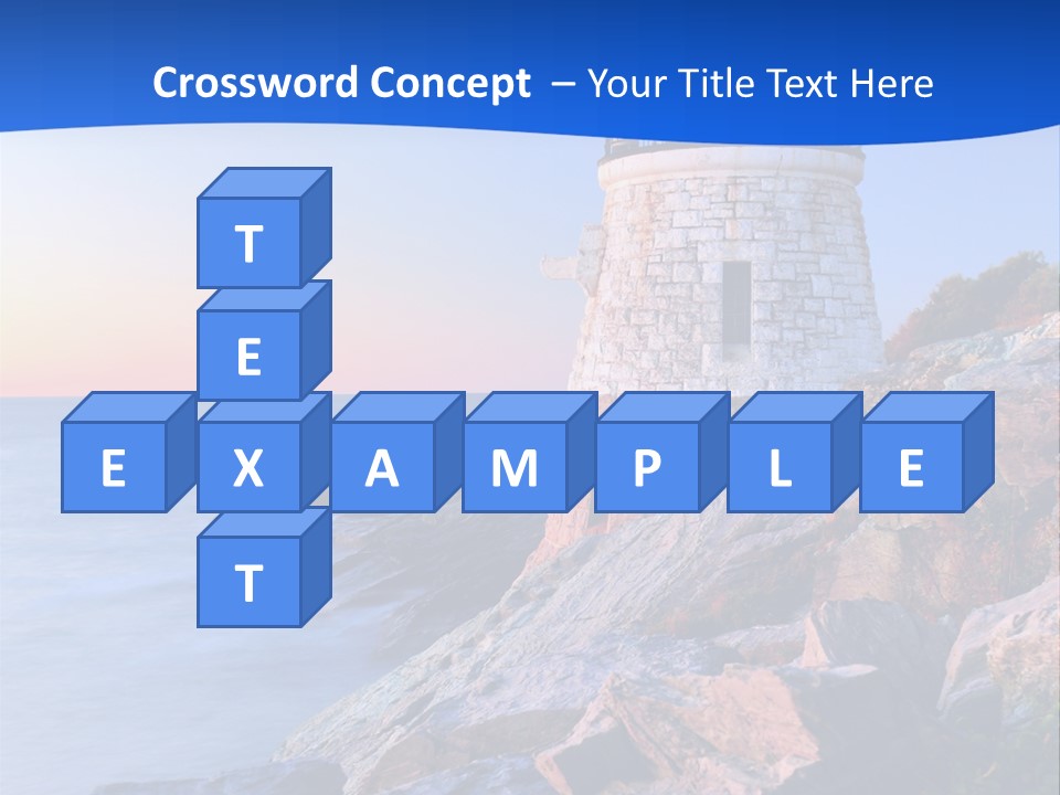 A Lighthouse On A Rocky Shore With The Ocean In The Background PowerPoint Template