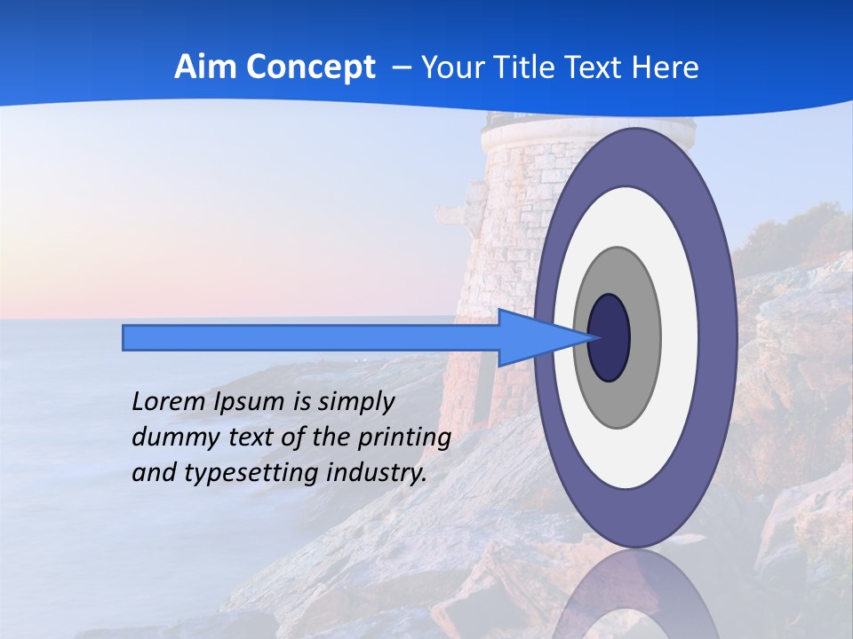 A Lighthouse On A Rocky Shore With The Ocean In The Background PowerPoint Template