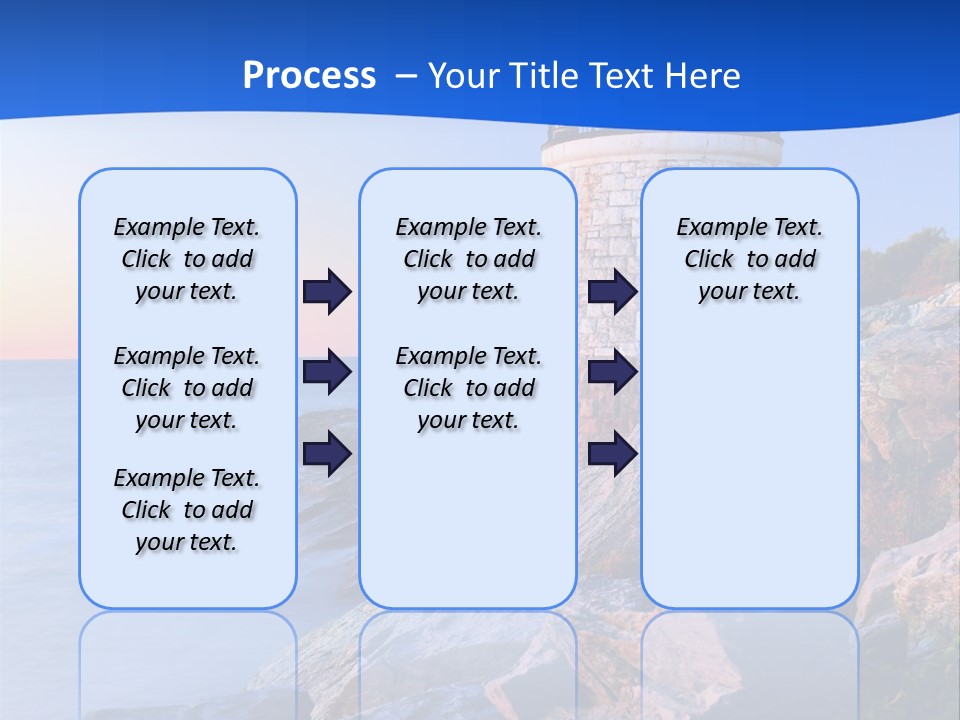 A Lighthouse On A Rocky Shore With The Ocean In The Background PowerPoint Template