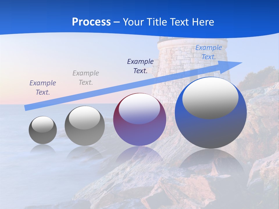 A Lighthouse On A Rocky Shore With The Ocean In The Background PowerPoint Template