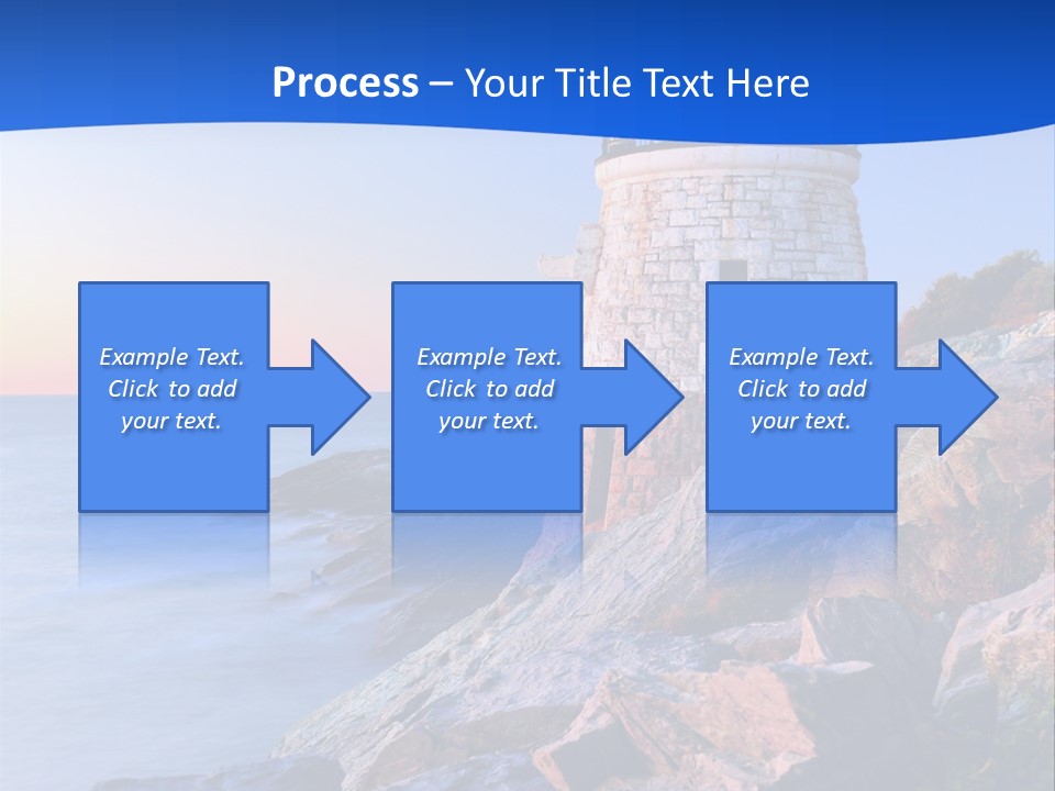 A Lighthouse On A Rocky Shore With The Ocean In The Background PowerPoint Template