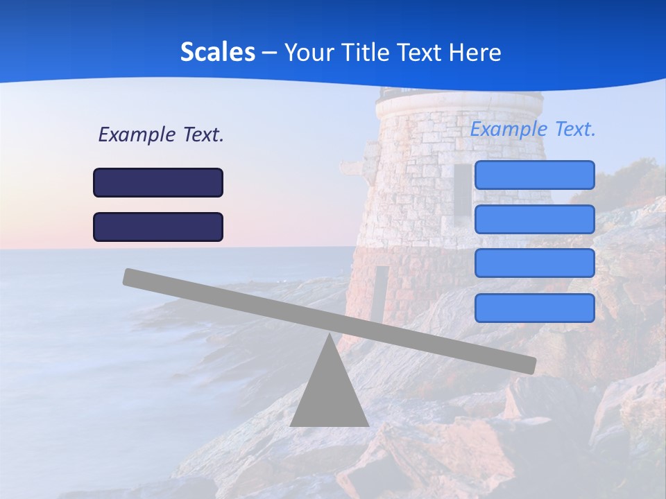 A Lighthouse On A Rocky Shore With The Ocean In The Background PowerPoint Template