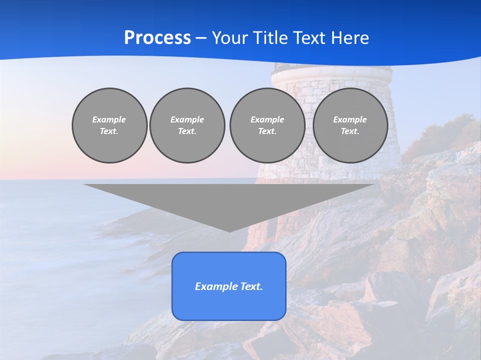 A Lighthouse On A Rocky Shore With The Ocean In The Background PowerPoint Template