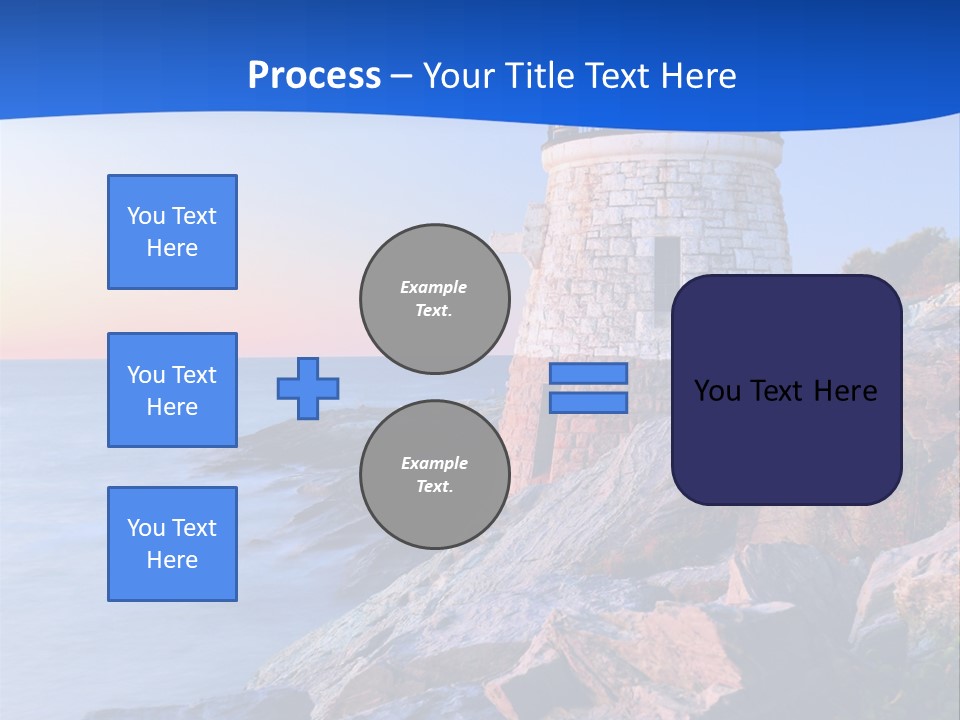A Lighthouse On A Rocky Shore With The Ocean In The Background PowerPoint Template