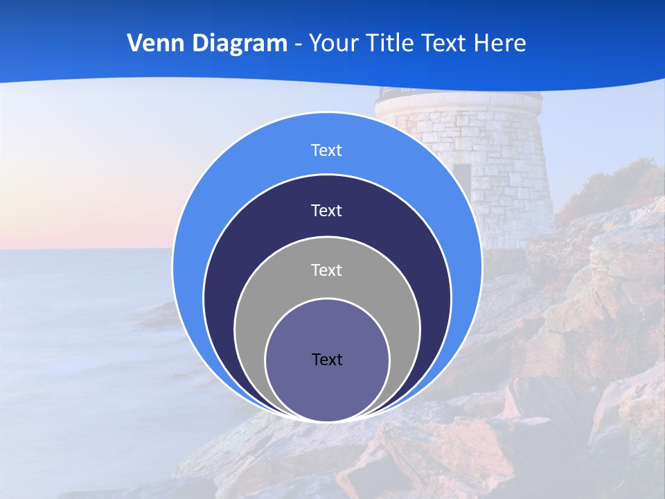A Lighthouse On A Rocky Shore With The Ocean In The Background PowerPoint Template