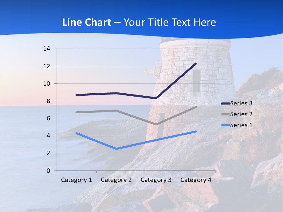 A Lighthouse On A Rocky Shore With The Ocean In The Background PowerPoint Template