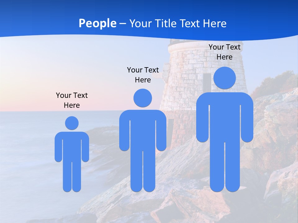 A Lighthouse On A Rocky Shore With The Ocean In The Background PowerPoint Template