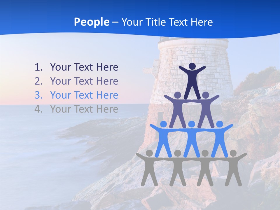 A Lighthouse On A Rocky Shore With The Ocean In The Background PowerPoint Template