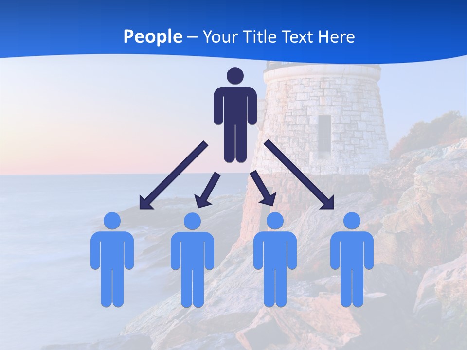 A Lighthouse On A Rocky Shore With The Ocean In The Background PowerPoint Template