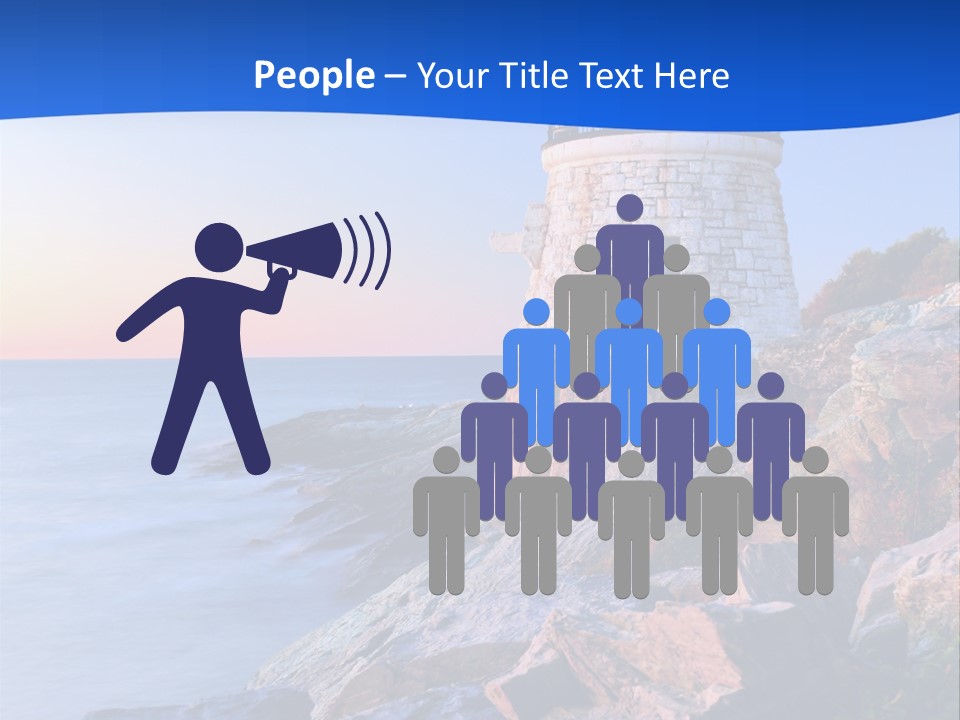 A Lighthouse On A Rocky Shore With The Ocean In The Background PowerPoint Template