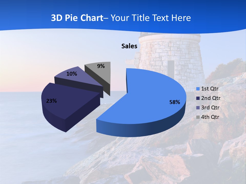A Lighthouse On A Rocky Shore With The Ocean In The Background PowerPoint Template