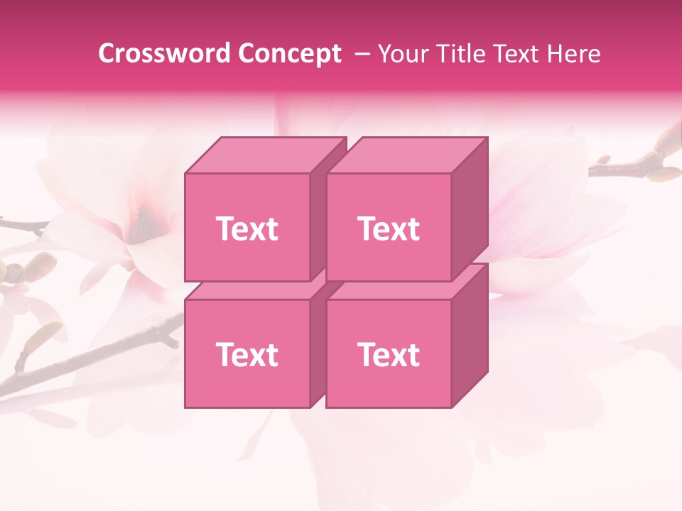 Pink Spring Flowers With Reflection PowerPoint Template