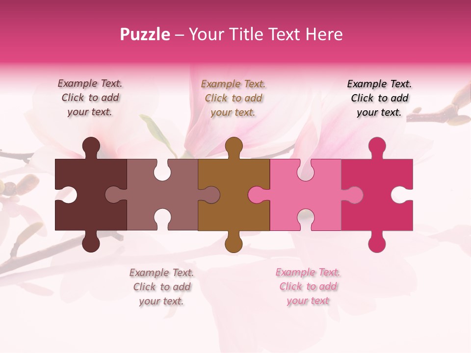 Pink Spring Flowers With Reflection PowerPoint Template