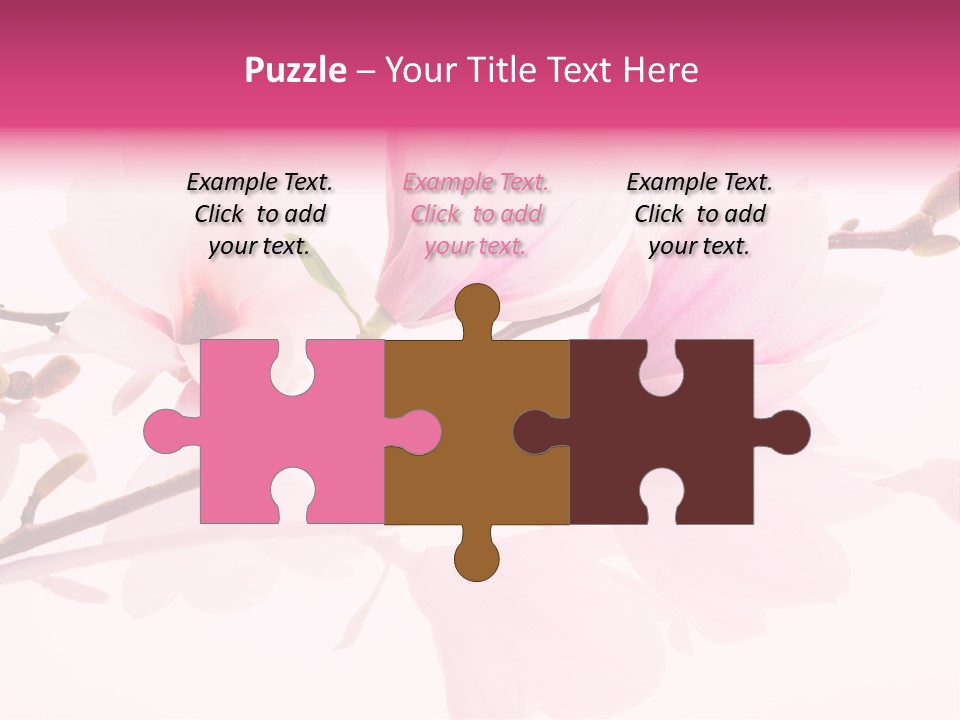 Pink Spring Flowers With Reflection PowerPoint Template