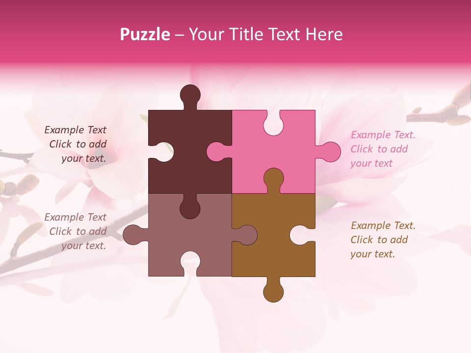 Pink Spring Flowers With Reflection PowerPoint Template