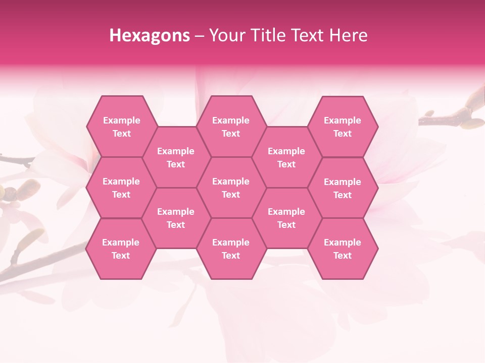 Pink Spring Flowers With Reflection PowerPoint Template