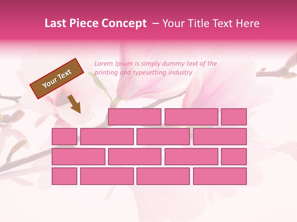 Pink Spring Flowers With Reflection PowerPoint Template