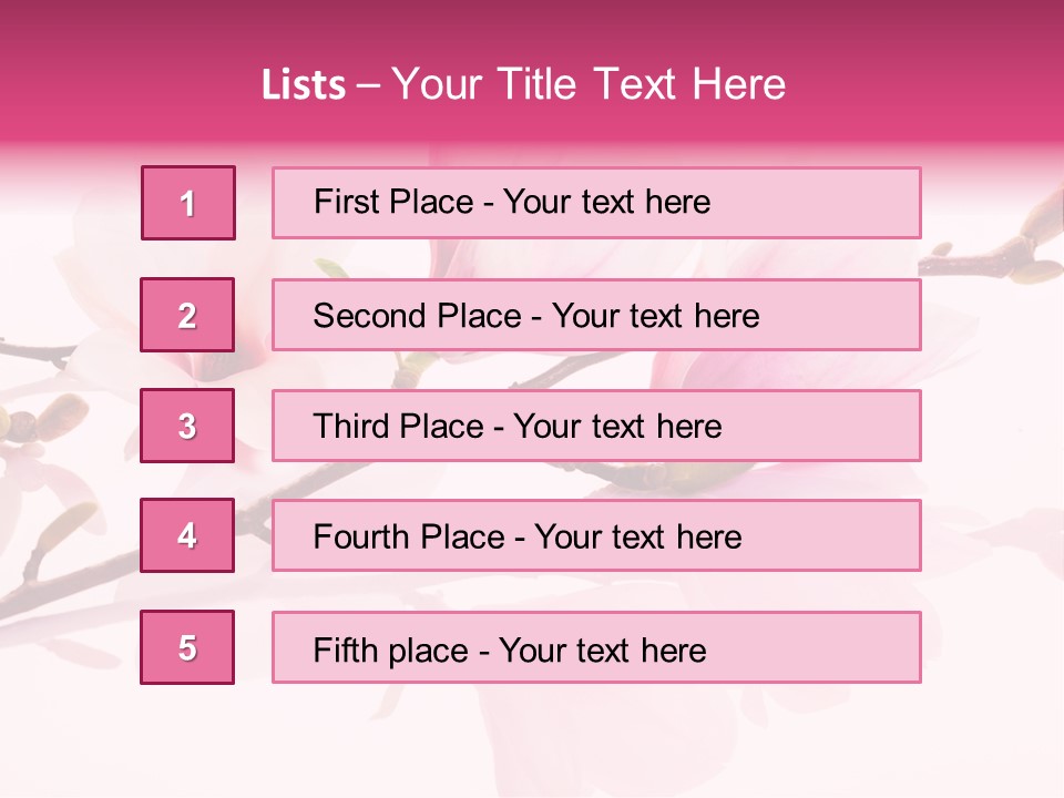 Pink Spring Flowers With Reflection PowerPoint Template