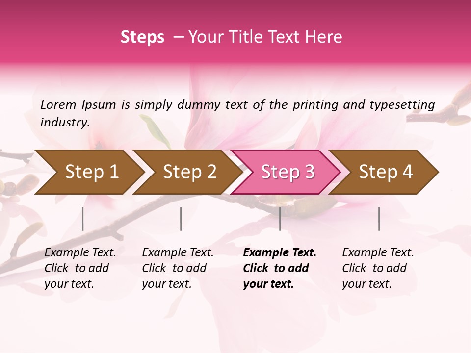 Pink Spring Flowers With Reflection PowerPoint Template
