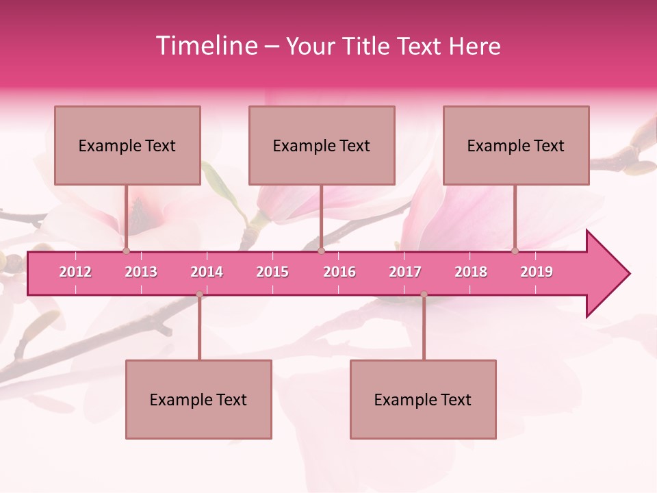 Pink Spring Flowers With Reflection PowerPoint Template