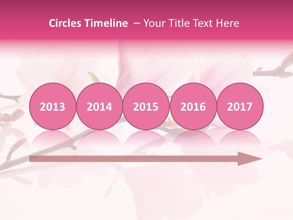 Pink Spring Flowers With Reflection PowerPoint Template