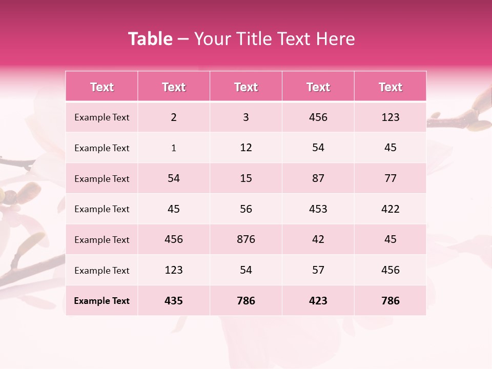 Pink Spring Flowers With Reflection PowerPoint Template