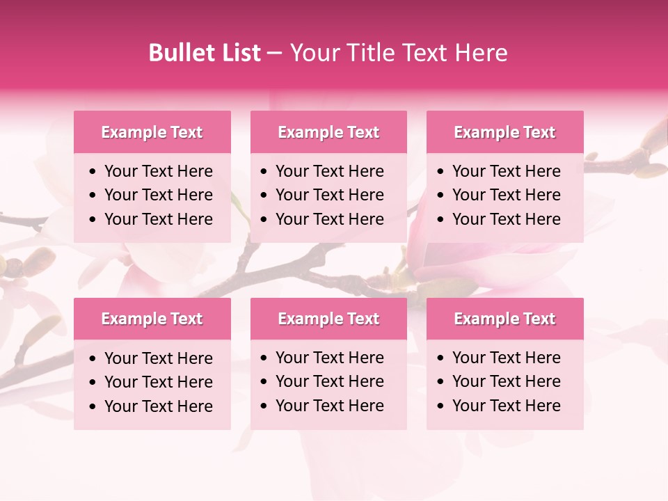 Pink Spring Flowers With Reflection PowerPoint Template