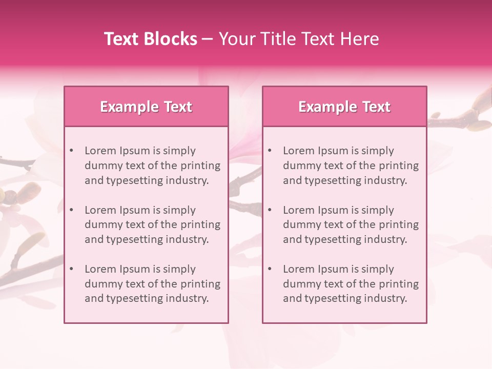 Pink Spring Flowers With Reflection PowerPoint Template