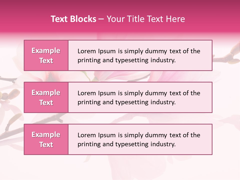 Pink Spring Flowers With Reflection PowerPoint Template