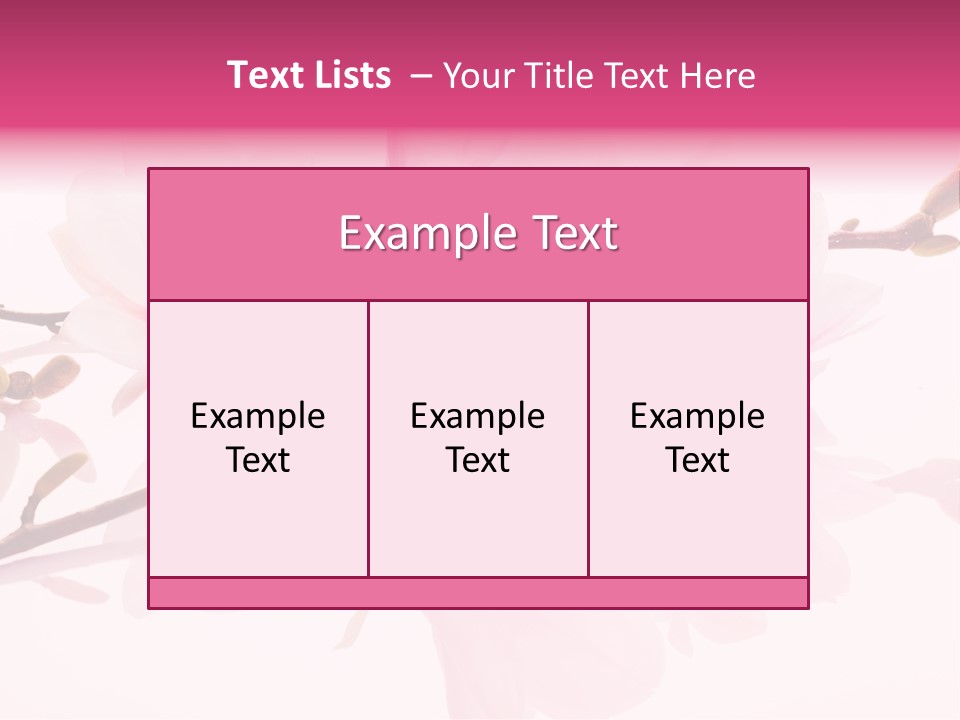 Pink Spring Flowers With Reflection PowerPoint Template