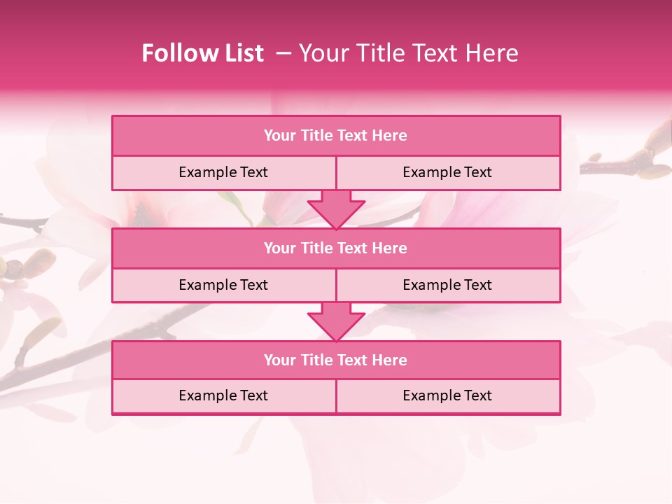 Pink Spring Flowers With Reflection PowerPoint Template