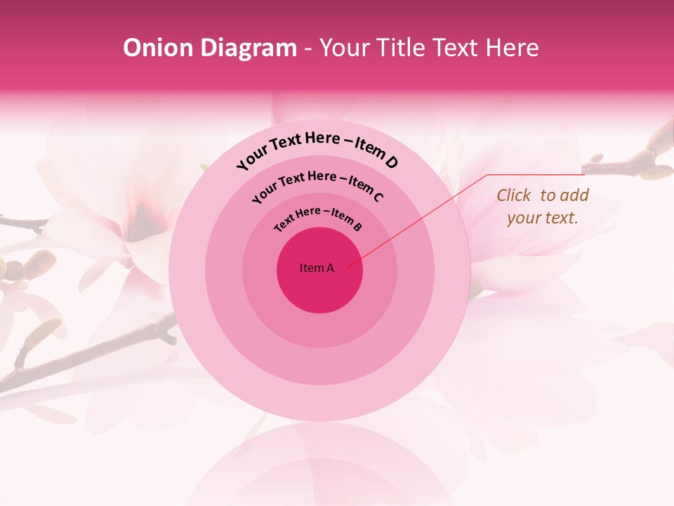 Pink Spring Flowers With Reflection PowerPoint Template