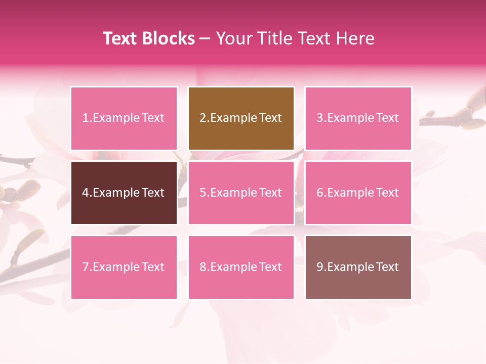 Pink Spring Flowers With Reflection PowerPoint Template