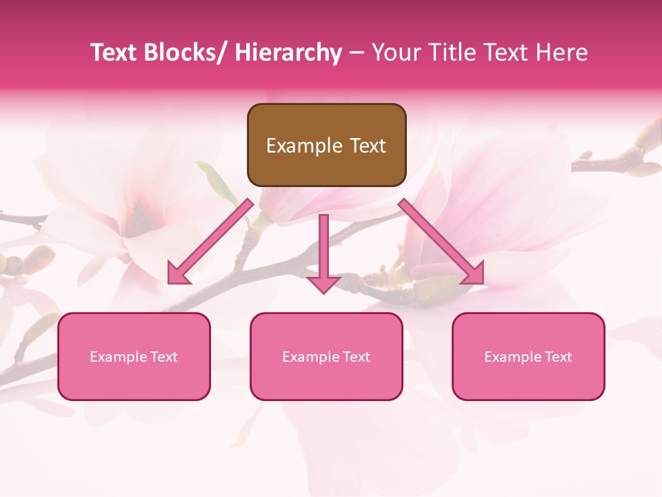 Pink Spring Flowers With Reflection PowerPoint Template