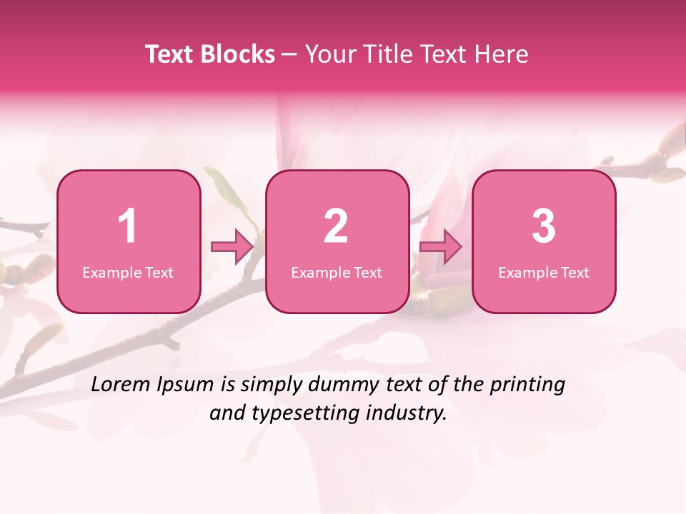 Pink Spring Flowers With Reflection PowerPoint Template