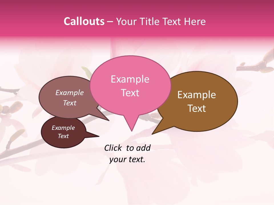 Pink Spring Flowers With Reflection PowerPoint Template