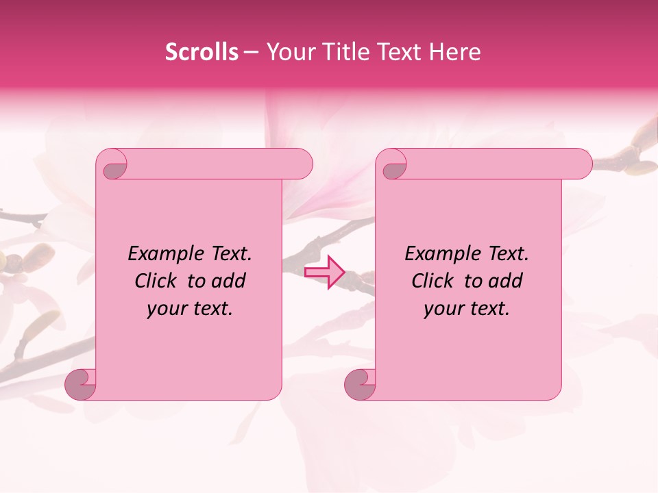 Pink Spring Flowers With Reflection PowerPoint Template
