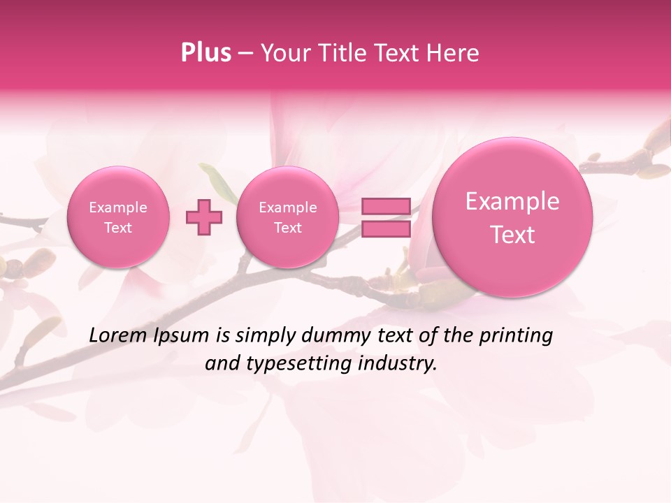 Pink Spring Flowers With Reflection PowerPoint Template